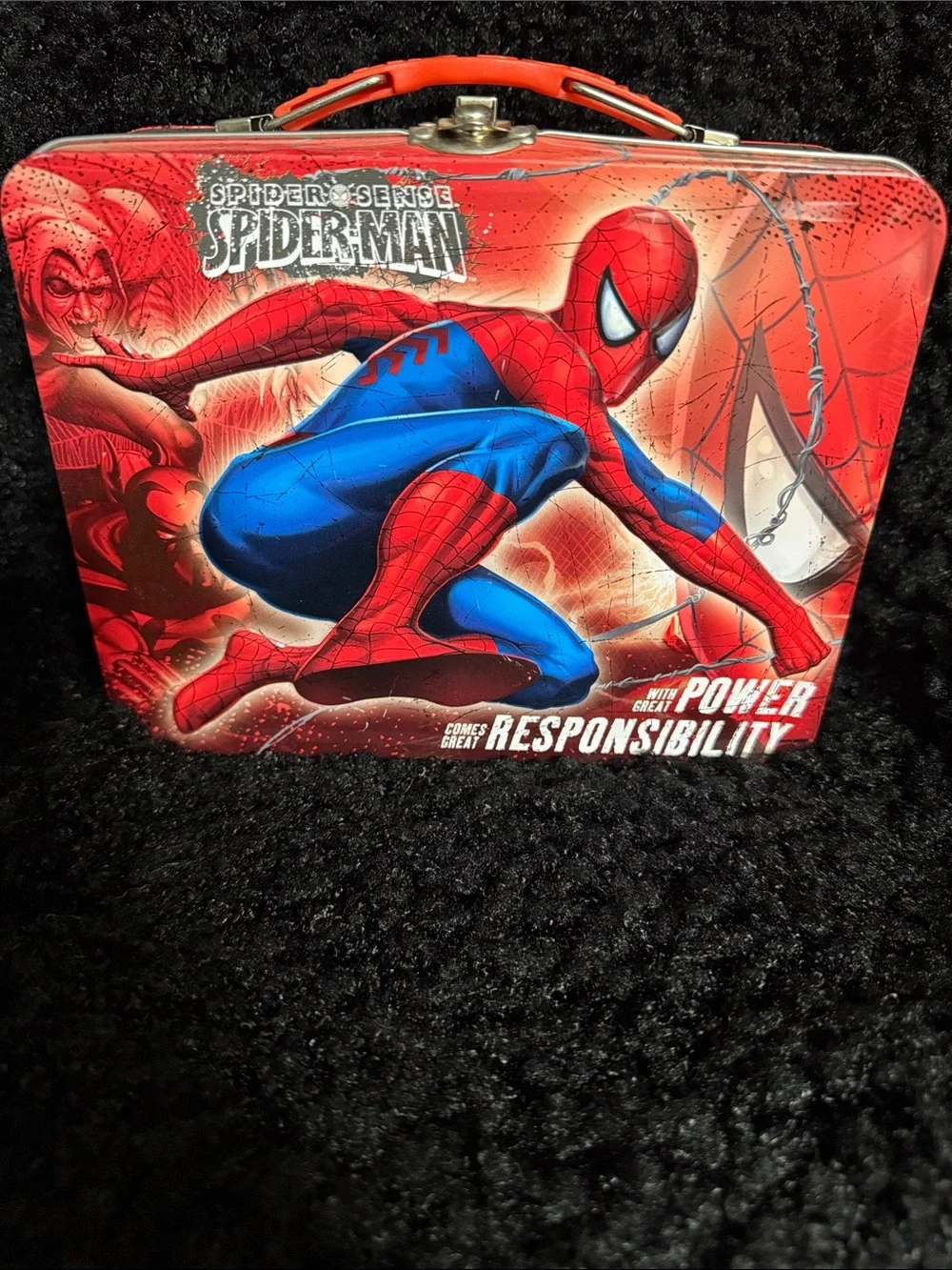 Spiderman Red and Blue Metal Lunch Box Bag